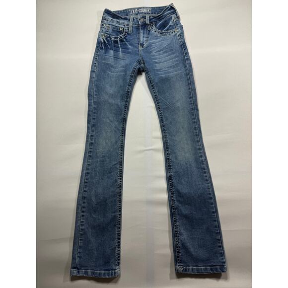 Texas Country Women's Slim Bootcut Blue Denim Jeans - Size 3 (24x32) - Picture 1 of 6